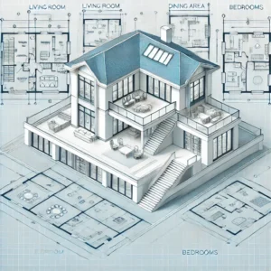 two-story house blueprint design with spacious living areas