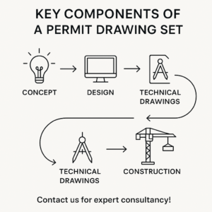 What is Permit Drawing-key components of permit drawing set
